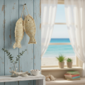 Décoration suspendue maritime pendentif déco poisson à suspendre H32cm | Floristik24.be