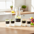 Carafe en verre H27cm avec 4 verres H11cm | Floristik24.be