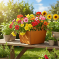 Pot de fleurs en métal avec oiseaux, jardinière, printemps, finition rouille, hauteur 15,5 cm | Floristik24.be