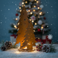 Lanterne de sapin de Noël, décoration en métal à la finition rustique, H 46 cm x L 25,5 cm | Floristik24.be