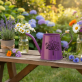 Arrosoir décoratif, métal violet, style bohème, motif pissenlit, 12 cm de haut, lot de 2 | Floristik24.be