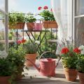 Arrosoir décoratif en métal, pot de fleurs rose, 1,25 l, intérieur/extérieur, balcon | Floristik24.be