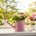 Arrosoir décoratif, pot de fleurs en métal rose, Ø 13,5 cm H 12,5 cm | Floristik24.be