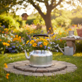 Théière/pot de fleurs décoratif vintage, en métal aspect zinc, Ø 19 cm H 15 cm | Floristik24.be