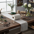 Chemin de table en jute, ruban de jute, bordure de table, blanc, 15 cm de large, 10 m de long | Floristik24.be