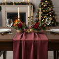 Chemin de table en velours Bordeaux rouge foncé, 28×270cm - chemin de table luxueux en tissu décoratif pour les occasions festives | Floristik24.be