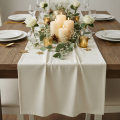 Chemin de table en velours chemin de table crème tissu décoratif 28×270cm | Floristik24.be