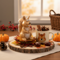 Figurine d'écureuil assis pour décoration d'automne, 10 cm | Floristik24.be