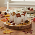 Ensemble de 3 maisons miniatures décoratives en céramique, décoration de table, 9 cm, pièces | Floristik24.be