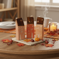 Maison miniature décorative en céramique avec fenêtres, 14 cm, lot de 3. | Floristik24.be