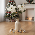 Poinsettia blanc artificiel, grande branche fleurie décorative, 65 cm, 2 pièces | Floristik24.be