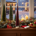 Sapin de Noël décoratif, silhouette fine sur socle en bois, 60 cm | Floristik24.be