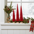 Sapin de Noël décoratif étroit, sapin de Noël artificiel sur socle en bois, 40 cm, 3 pièces | Floristik24.be