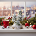 Sapins enneigés, décor hivernal artificiel pour village de Noël et décoration de table, 29 cm | Floristik24.be