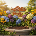 Tuteur de jardin à motif citrouille, décoration en métal, finition rouille, 100 cm | Floristik24.be