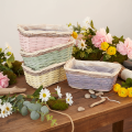 Panier à plantes rectangulaire avec feuille d'aluminium, panier décoratif, jardinière, 25 cm, lot de 4 | Floristik24.be
