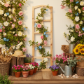 Cadre de fenêtre en bois comme décoration murale 100 cm | Floristik24.be