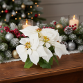 Poinsettia artificiel blanc à grande fleur, plante décorative, 40 cm | Floristik24.be