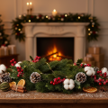 Couronne artificielle de sapin vert pour décoration de porte, 35 cm | Floristik24.be