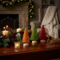 Sapin de Noël artificiel avec socle en bois, petit, 16 cm, lot de 6 | Floristik24.be