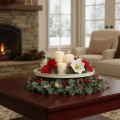 Assiette décorative en métal à motif floral, ronde, 41 cm, présentoir de table | Floristik24.be