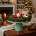 Table décorative ronde en métal vert, 40 cm de diamètre, à rebord haut. | Floristik24.be