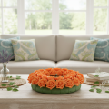 Rose orange artificielle, fleur de 5 cm, à l'unité, lot de 100 | Floristik24.be