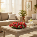 Roses rouges artificielles avec tige, 5 cm, lot de 100 | Floristik24.be