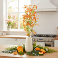 Branche d'orchidée artificielle orange filigranée, décoration de chambre, 110 cm, lot de 3 | Floristik24.be