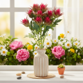 Branche de chardon rouge artificielle pour décoration, 67 cm, 3 pièces | Floristik24.be