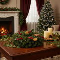 Couronne de branches de sapin artificielles, verte, ronde, 50 cm | Floristik24.be