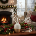 Branche de baies artificielles, blanche, décoration, fournitures de loisirs créatifs, 52 cm | Floristik24.be