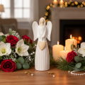 Figurine d'ange ornée d'un cœur, couleur blanc crème, 23 cm | Floristik24.be