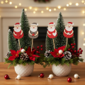 Tuteurs décoratifs Père Noël pour compositions florales et plantes en pot, 31 cm, lot de 12 | Floristik24.be