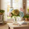 Fleur décorative d'hortensia artificiel avec tige, 46 cm | Floristik24.be