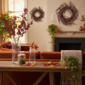 Couronne artificielle avec branches de fougère, décoration d'automne, 35 cm | Floristik24.be