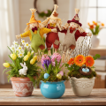 Épouvantail décoratif sur bâtonnet, pour loisirs créatifs et plantes, 60 cm | Floristik24.be