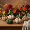 Citrouilles décoratives tricotées, décoration d'automne, 10 cm, lot de 6 | Floristik24.be