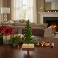 Sapin de Noël décoratif sur support en bois, 26 cm | Floristik24.be