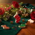 Chaussettes à pois, décoration de table de Noël, 6 cm, lot de 8 | Floristik24.be