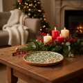 Assiette décorative de Noël à motif de houx, 25 cm | Floristik24.be