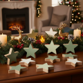 Ensemble de 9 étoiles décoratives en bois pour table et rebord de fenêtre, 5 cm. | Floristik24.be