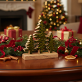 Décoration de sapin de Noël sur socle en bois pour table et étagère, 20 cm | Floristik24.be