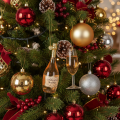 Ensemble de décorations pour sapin de Noël, verre et bouteille de champagne, décoration de Noël, 14 cm, 2 pièces | Floristik24.be