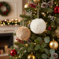 Boule décorative en pompon pour sapin de Noël, 10 cm | Floristik24.be