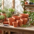 Pot de fleurs en argile 10 pièces | Floristik24.be