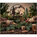 Piquet décoratif, animaux de la forêt, cerf et pin, 100 cm | Floristik24.be