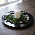 Assiette décorative plate noire en plastique brillant Ø28cm H2cm | Floristik24.be