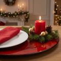 Assiette décorative plastique Ø28cm rouge-noir | Floristik24.be