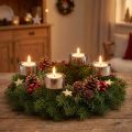 Photophore à coller couronne de l'Avent argent Ø4cm 8 pcs | Floristik24.be